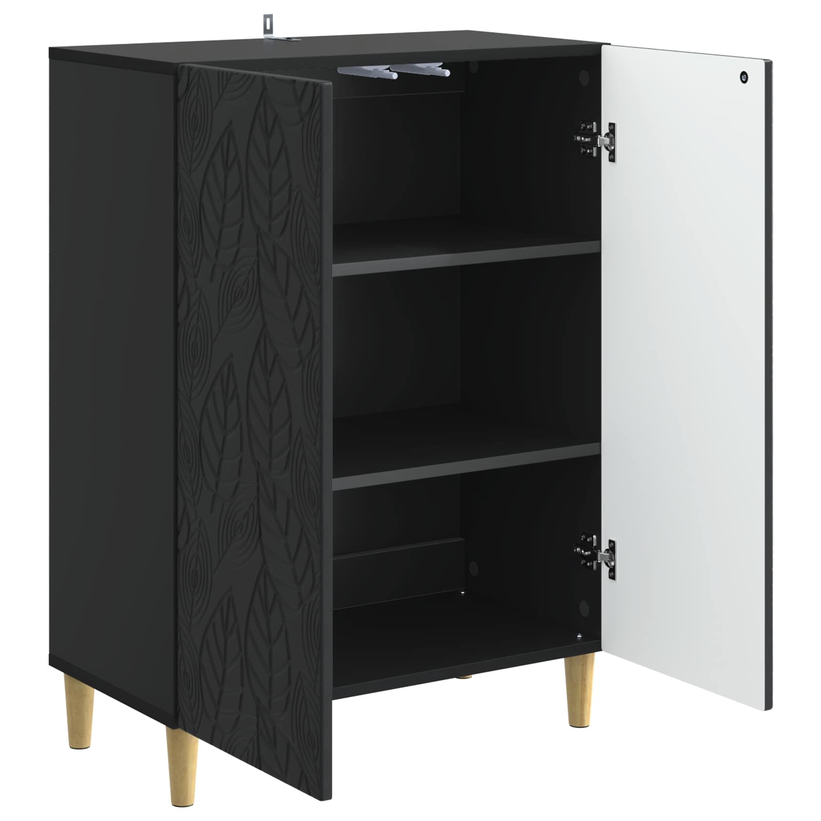 Sideboard Schwarz 66 x 34,5 x 90 cm Holzwerkstoff