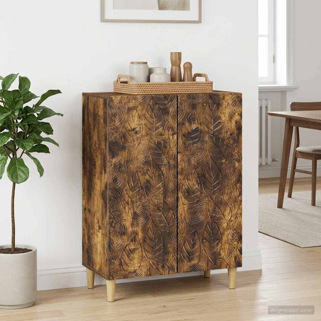 Sideboard Geräucherte Eiche 66 x 34,5 x 90 cm Holzwerkstoff