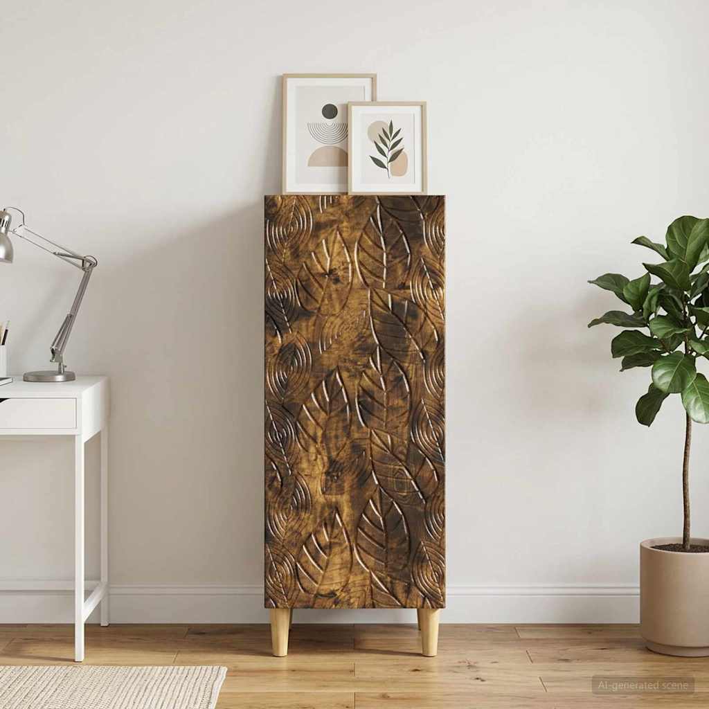 Sideboard Geräucherte Eiche 33 x 34,5 x 90 cm Holzwerkstoff