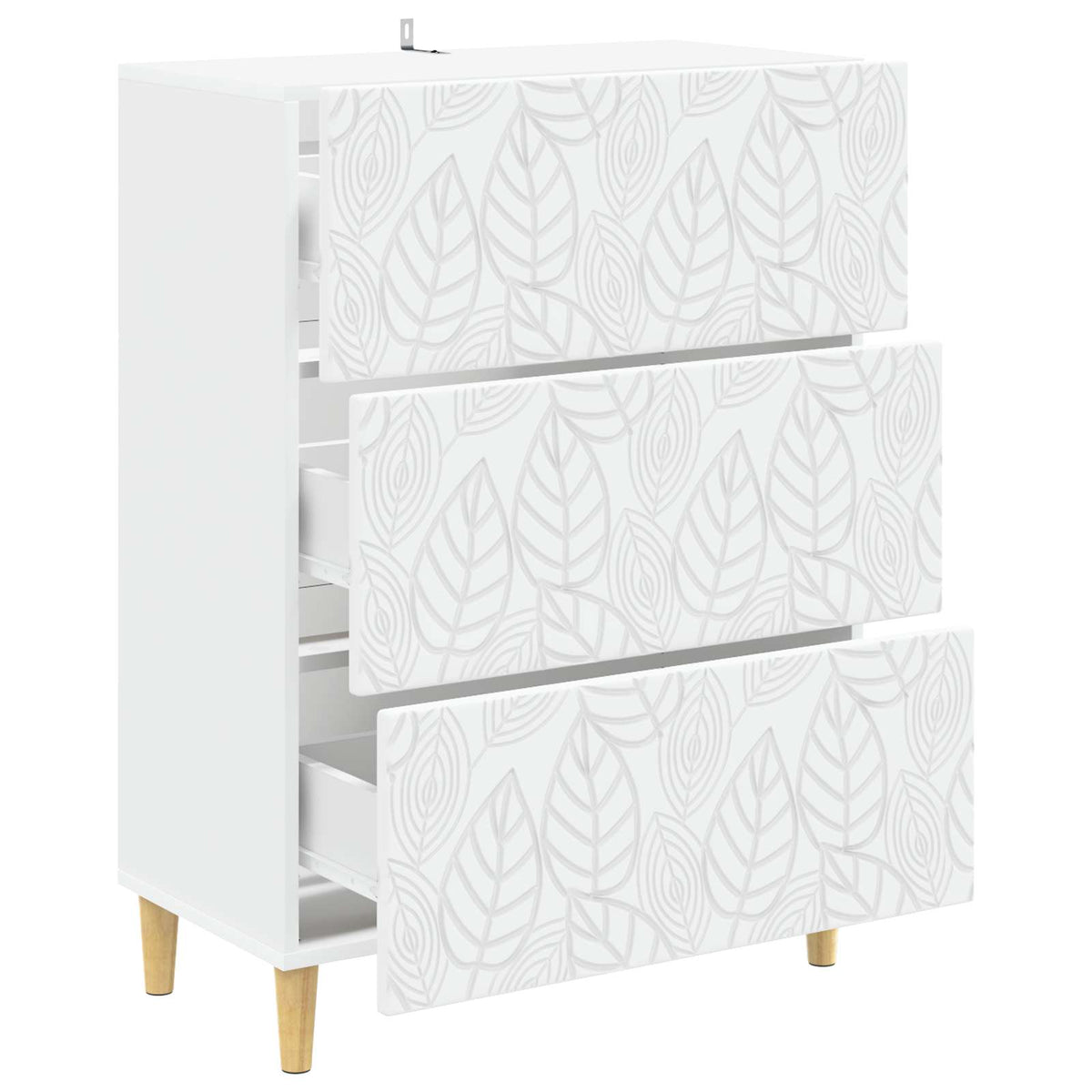 Schubladenschrank Weiß 66 x 34,5 x 90 cm Holzwerkstoff