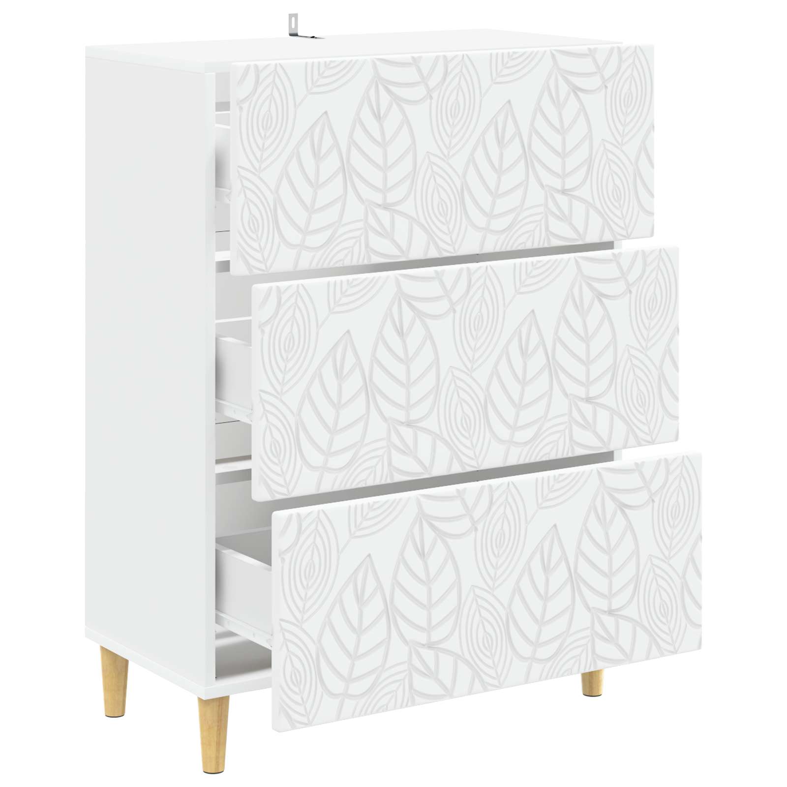 Schubladenschrank Weiß 66 x 34,5 x 90 cm Holzwerkstoff