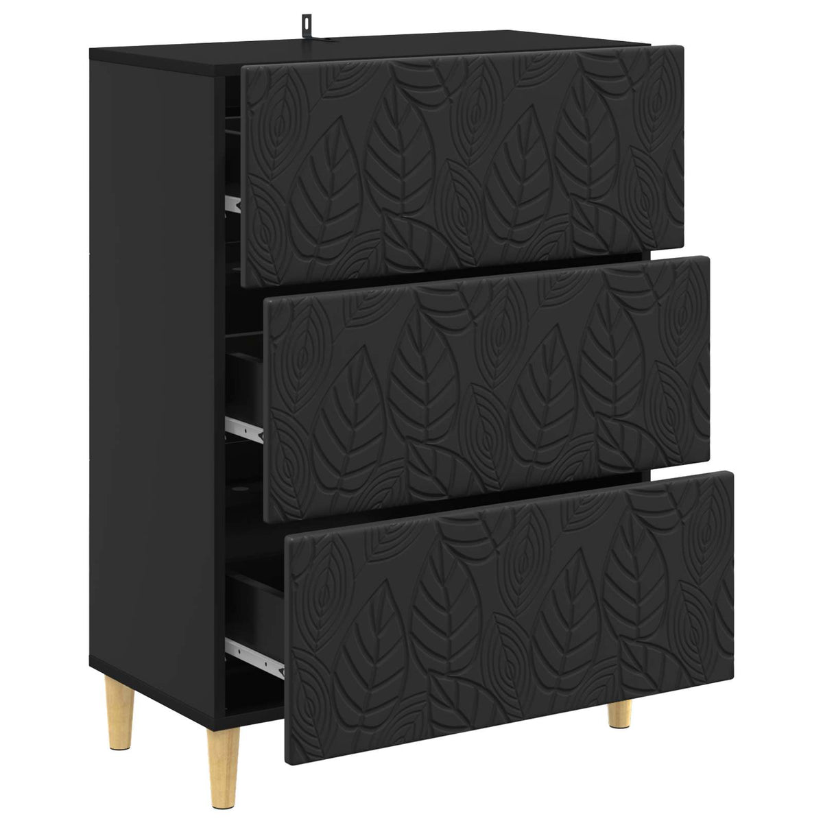 Schubladenschrank Schwarz 66 x 34,5 x 90 cm Holzwerkstoff
