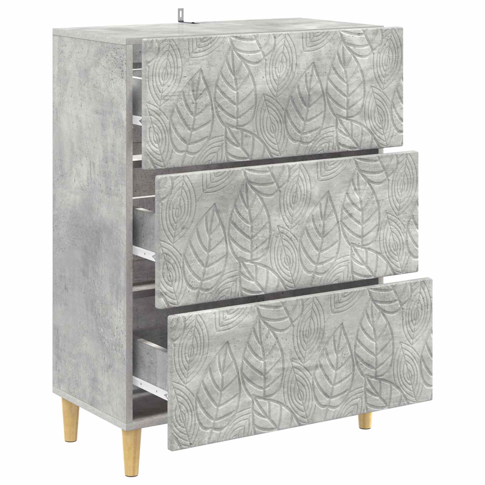 Schubladenschrank Betongrau 66 x 34,5 x 90 cm Holzwerkstoff