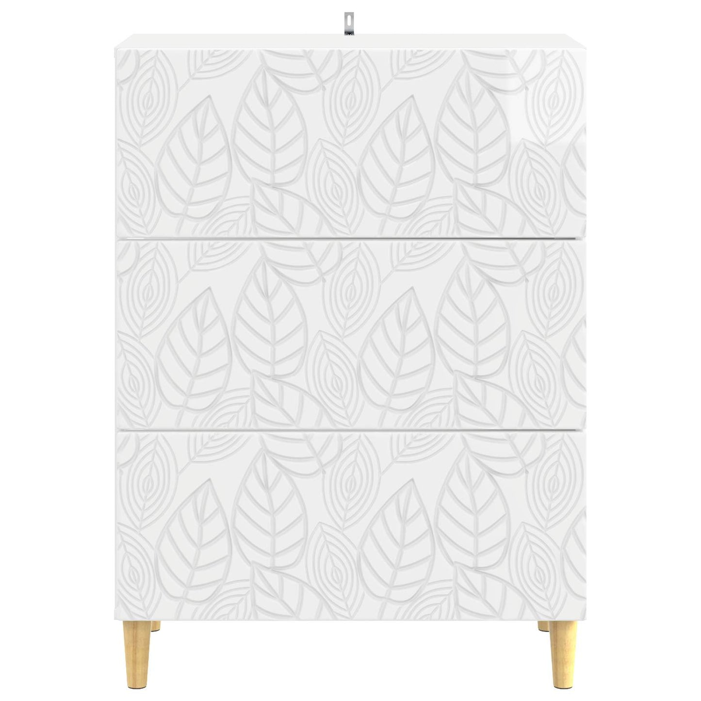 Schubladenschrank Hochglanz Weiß 66 x 34,5 x 90 cm