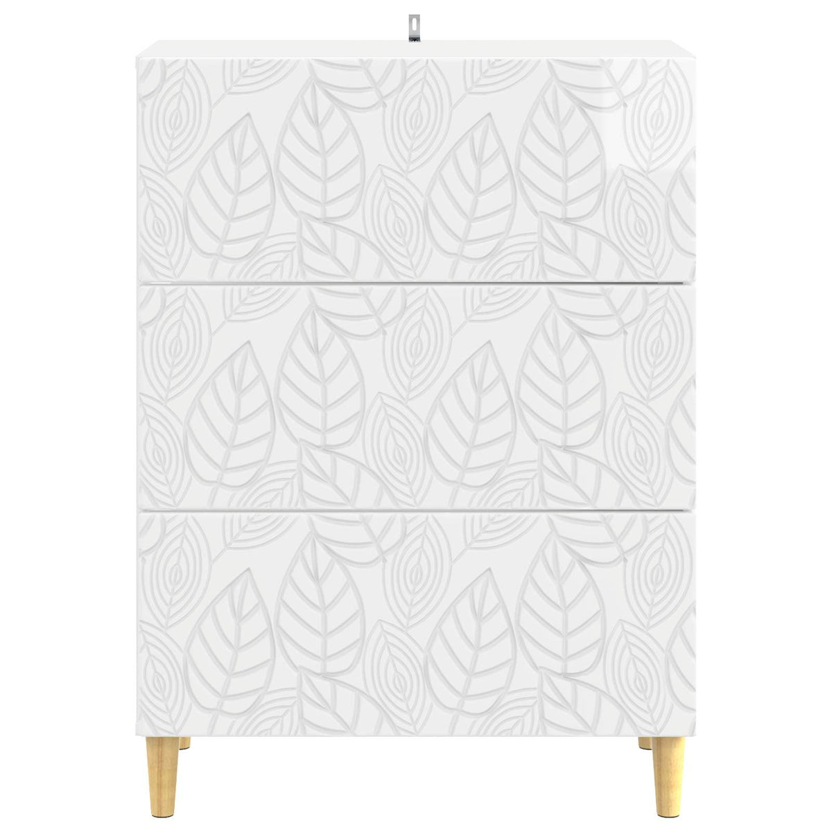 Schubladenschrank Hochglanz Weiß 66 x 34,5 x 90 cm
