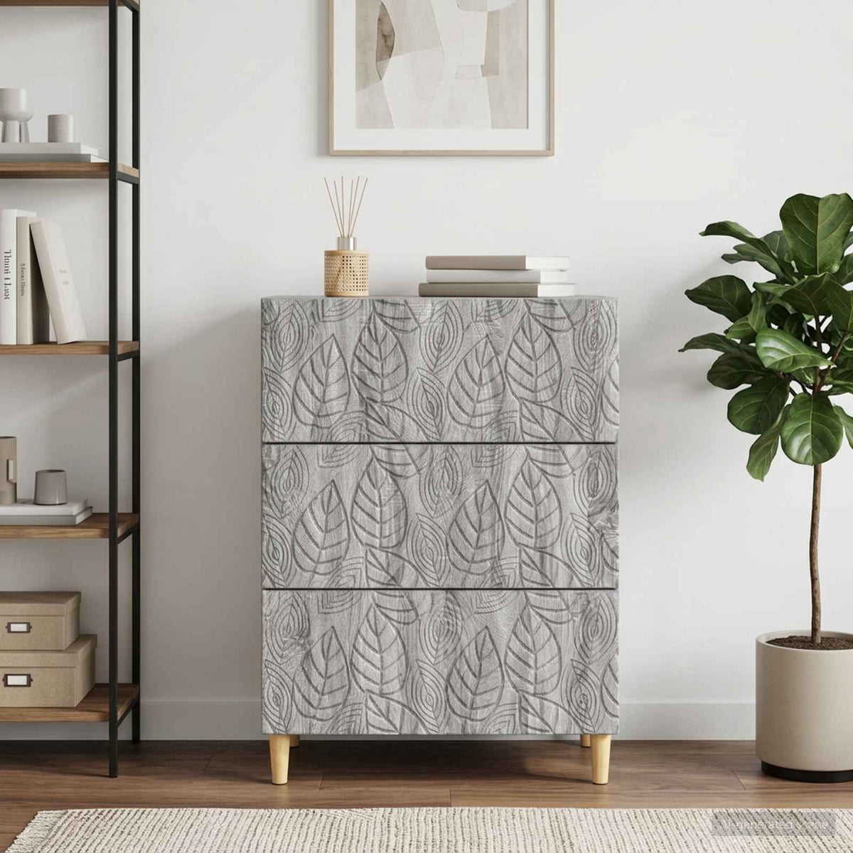 Schubladenschrank Grau Sonoma 66 x 34,5 x 90 cm Holzwerkstoff