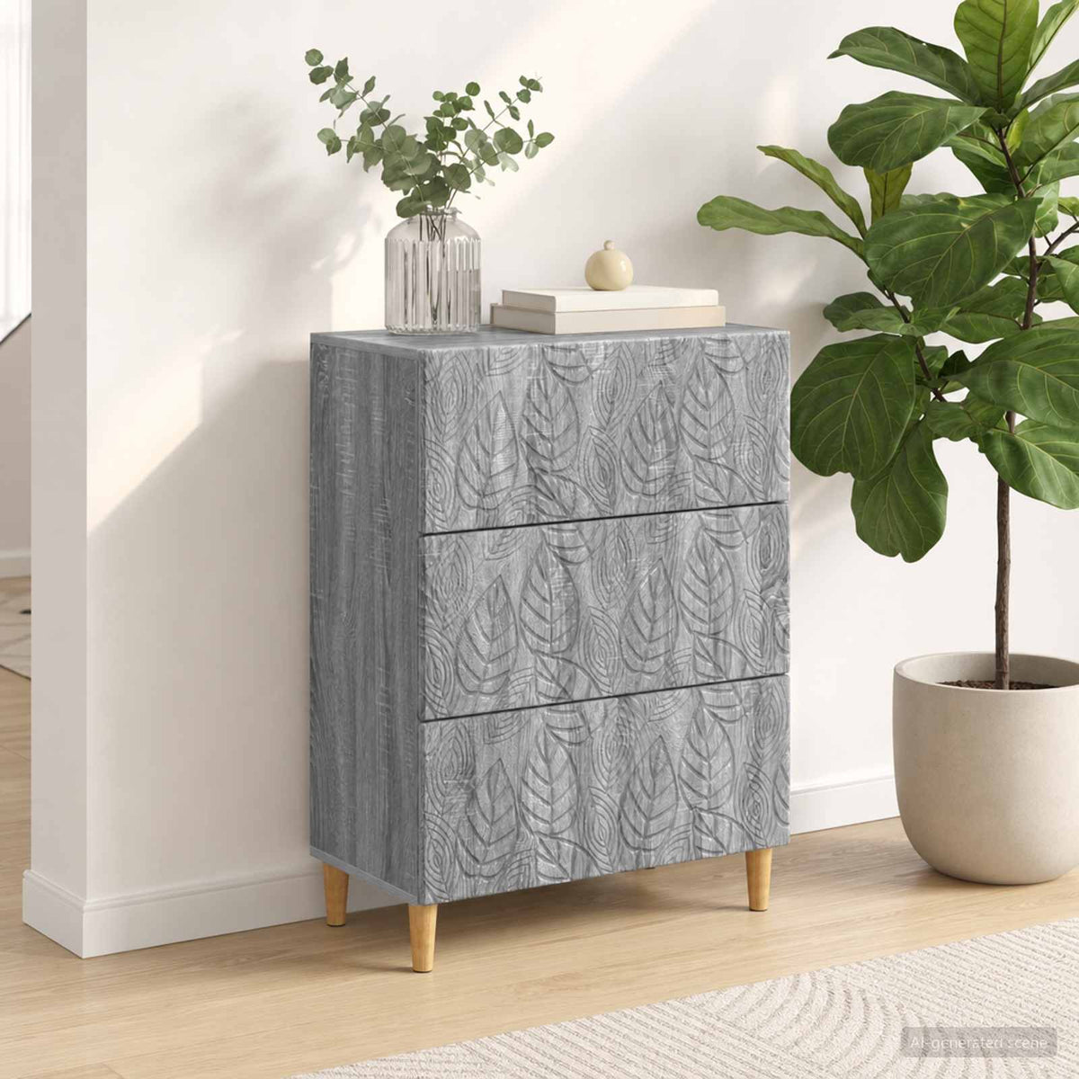 Schubladenschrank Grau Sonoma 66 x 34,5 x 90 cm Holzwerkstoff