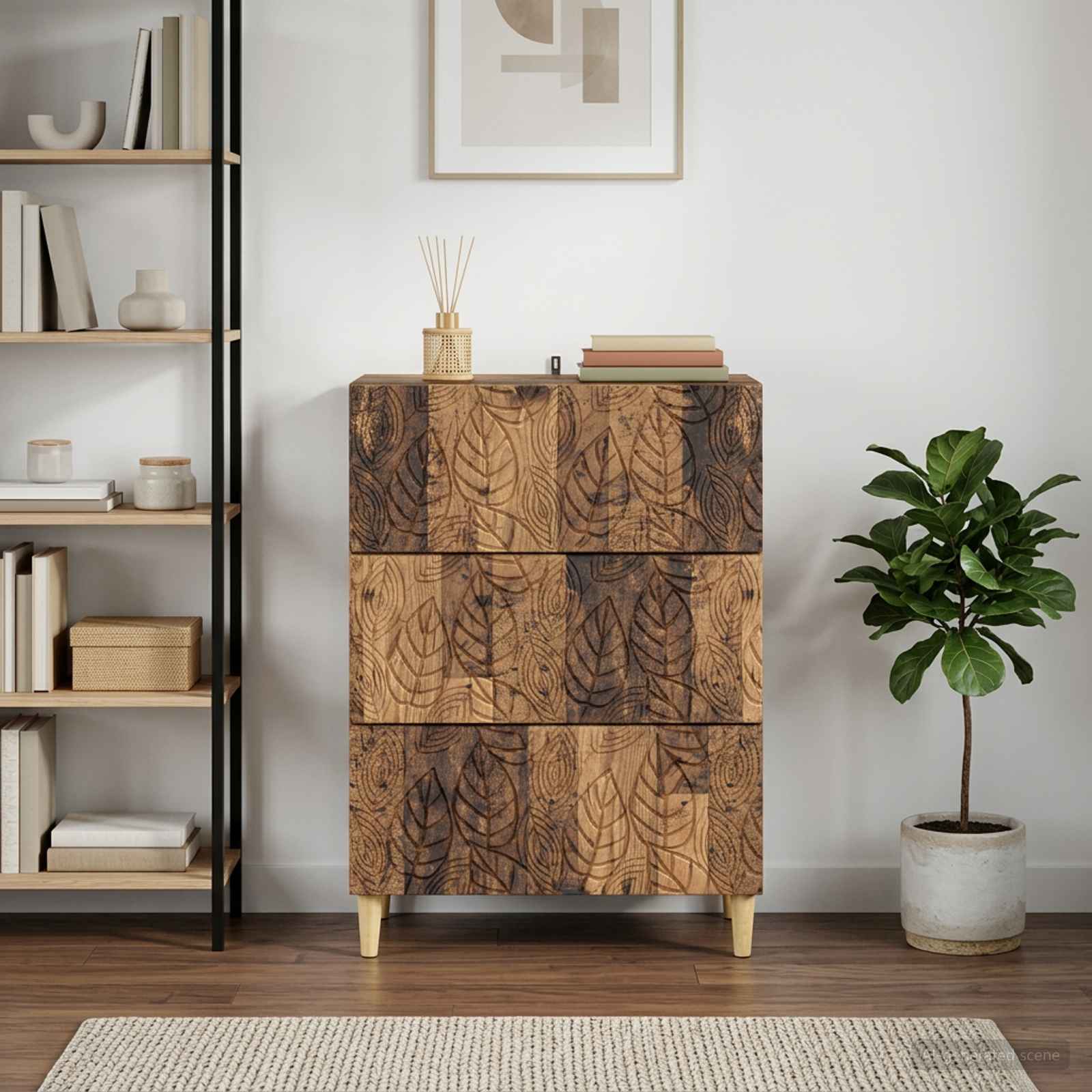 Schubladenschrank Altholz 66 x 34,5 x 90 cm Holzwerkstoff
