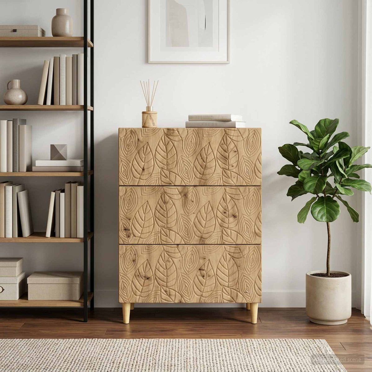 Schubladenschrank 66 x 34,5 x 90 cm Holzwerkstoff Artisan-Eiche