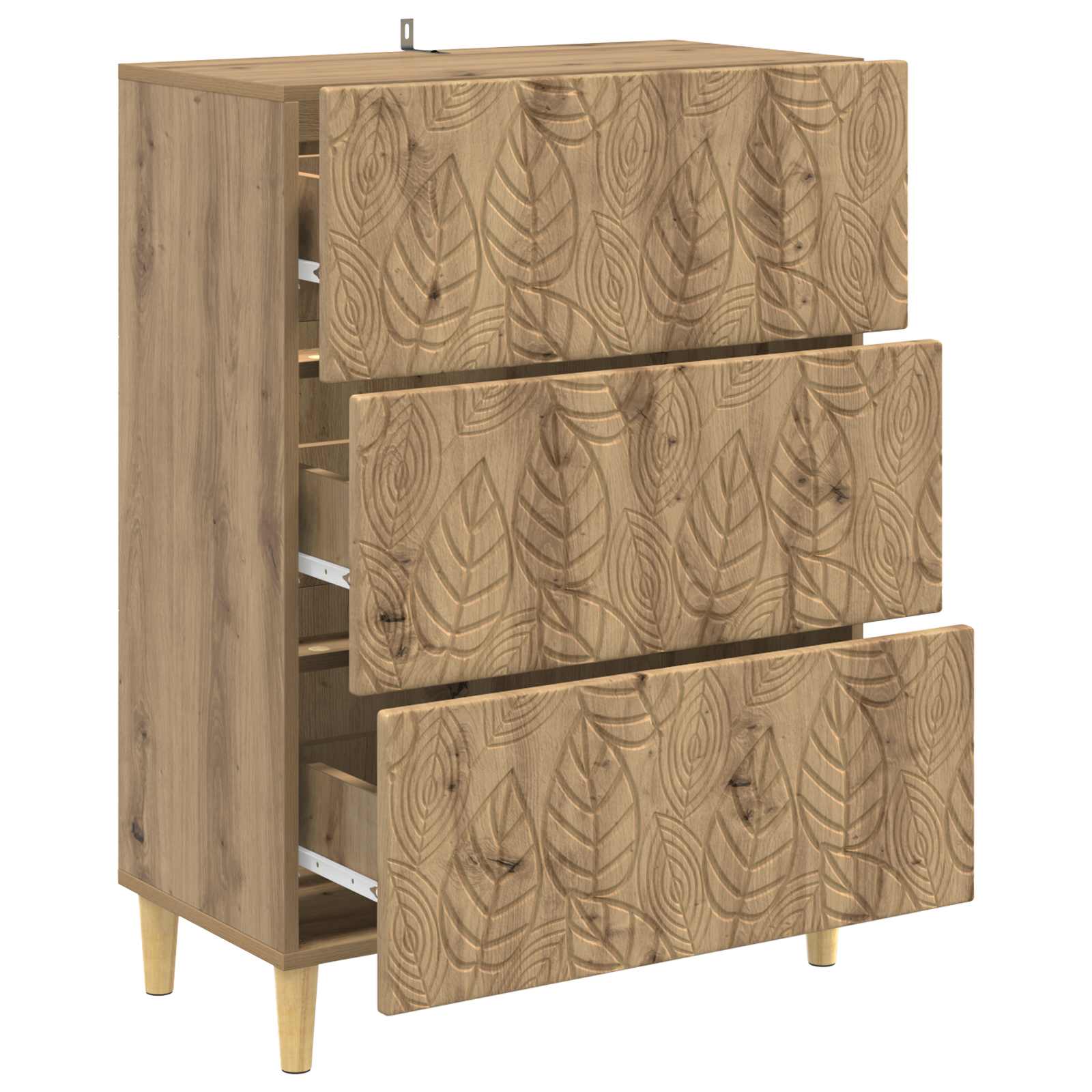 Schubladenschrank 66 x 34,5 x 90 cm Holzwerkstoff Artisan-Eiche