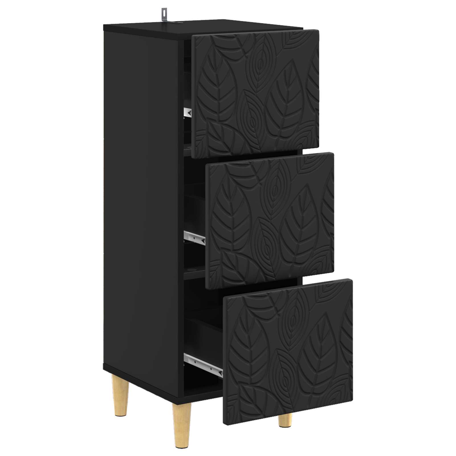 Schubladenschrank Schwarz 33 x 34,5 x 90 cm Holzwerkstoff