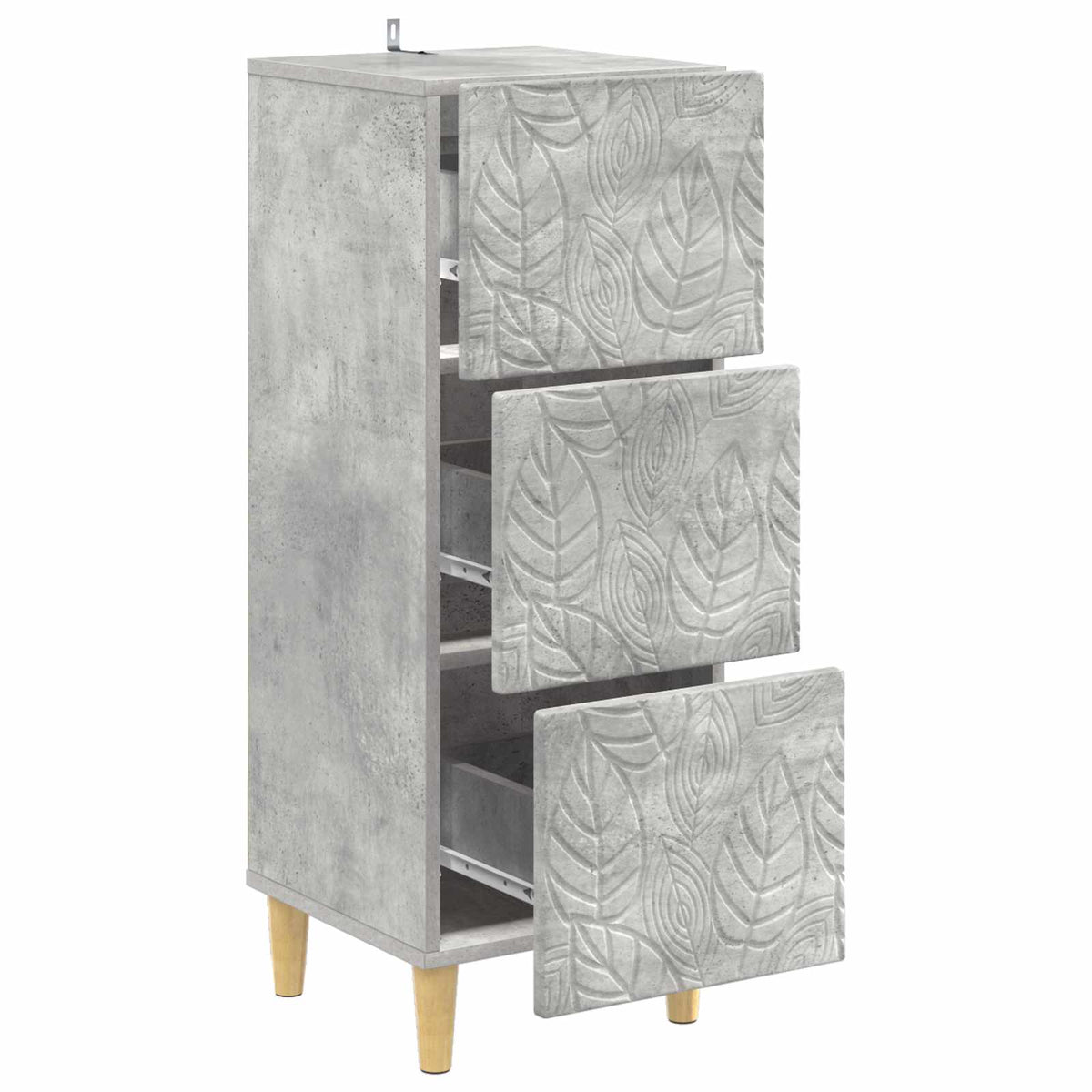 Schubladenschrank Betongrau 33 x 34,5 x 90 cm Holzwerkstoff