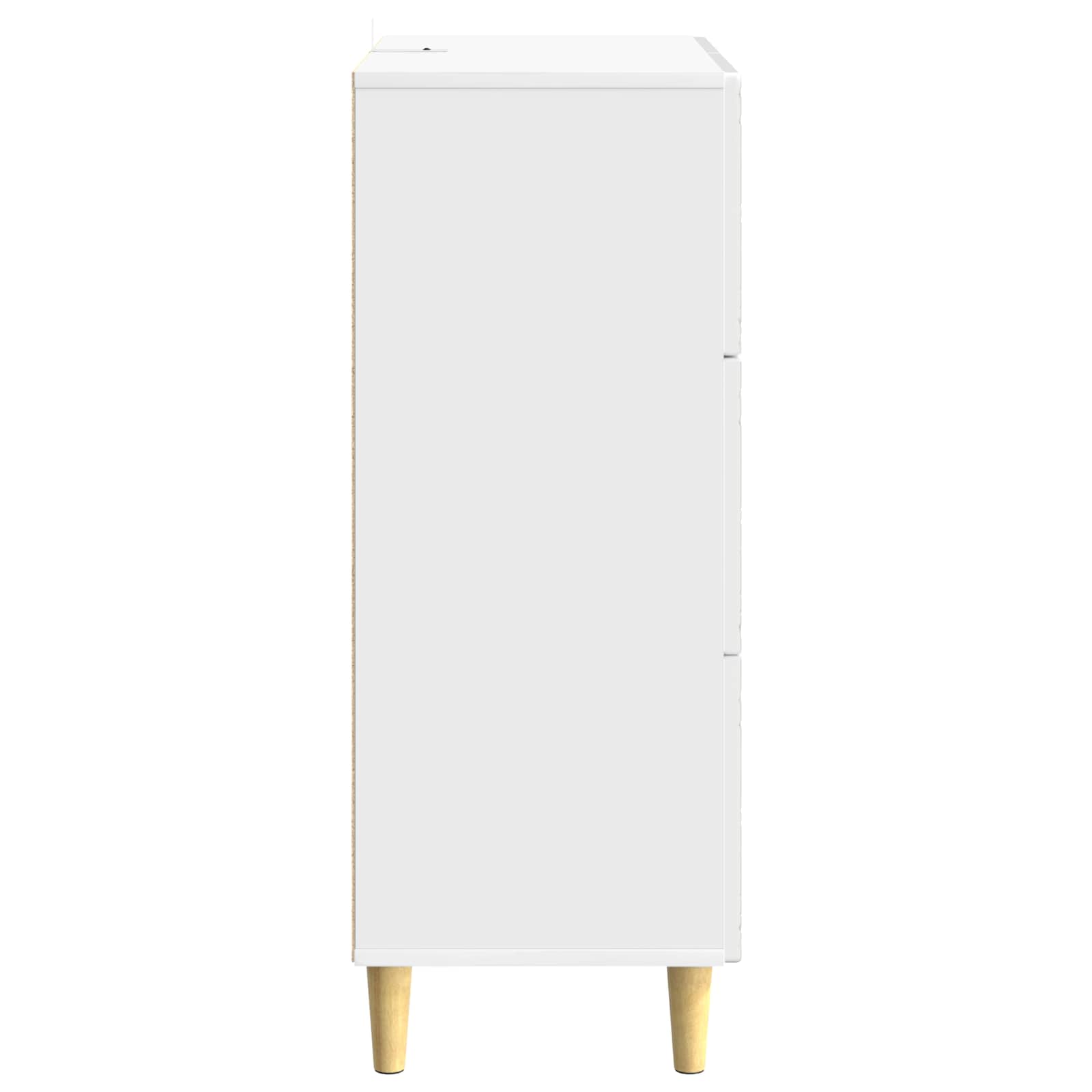 Schubladenschrank Hochglanz Weiß 33 x 34,5 x 90 cm