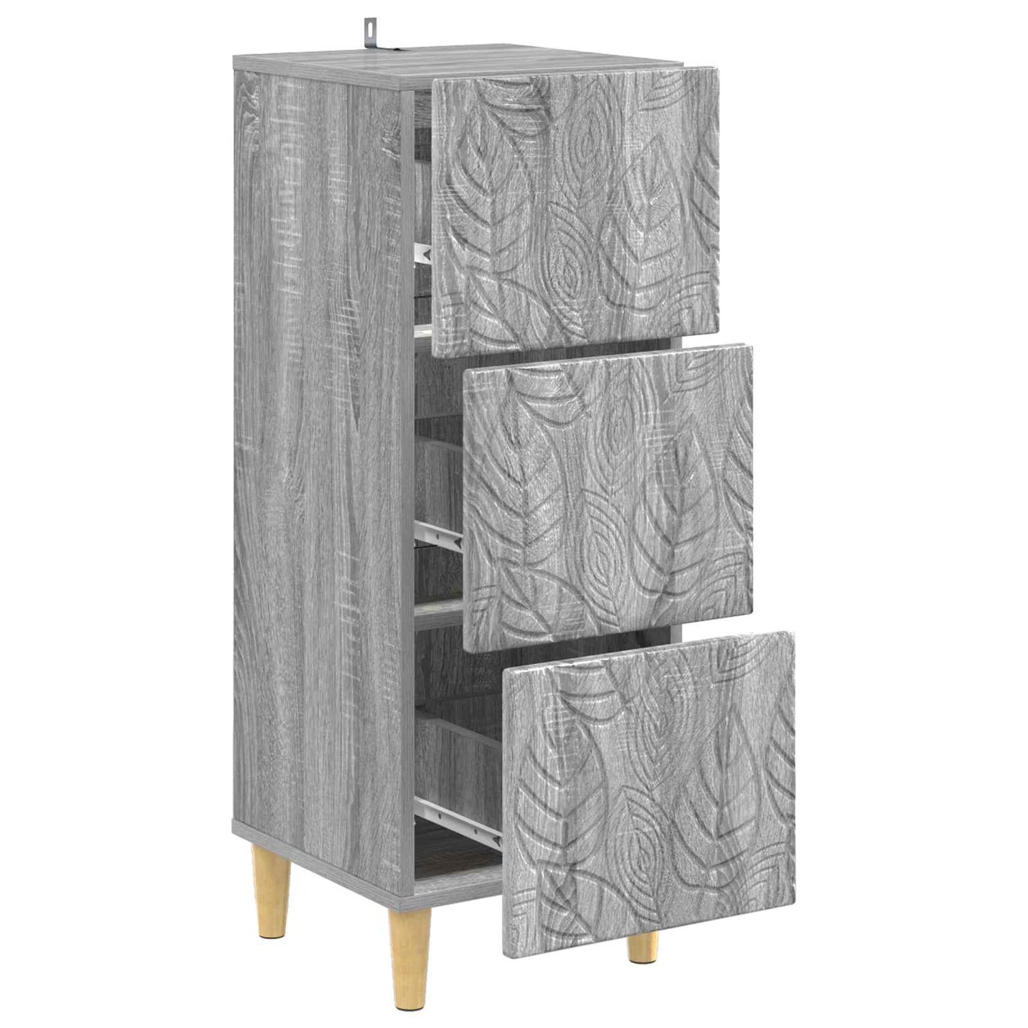 Schubladenschrank Grau Sonoma 33 x 34,5 x 90 cm Holzwerkstoff