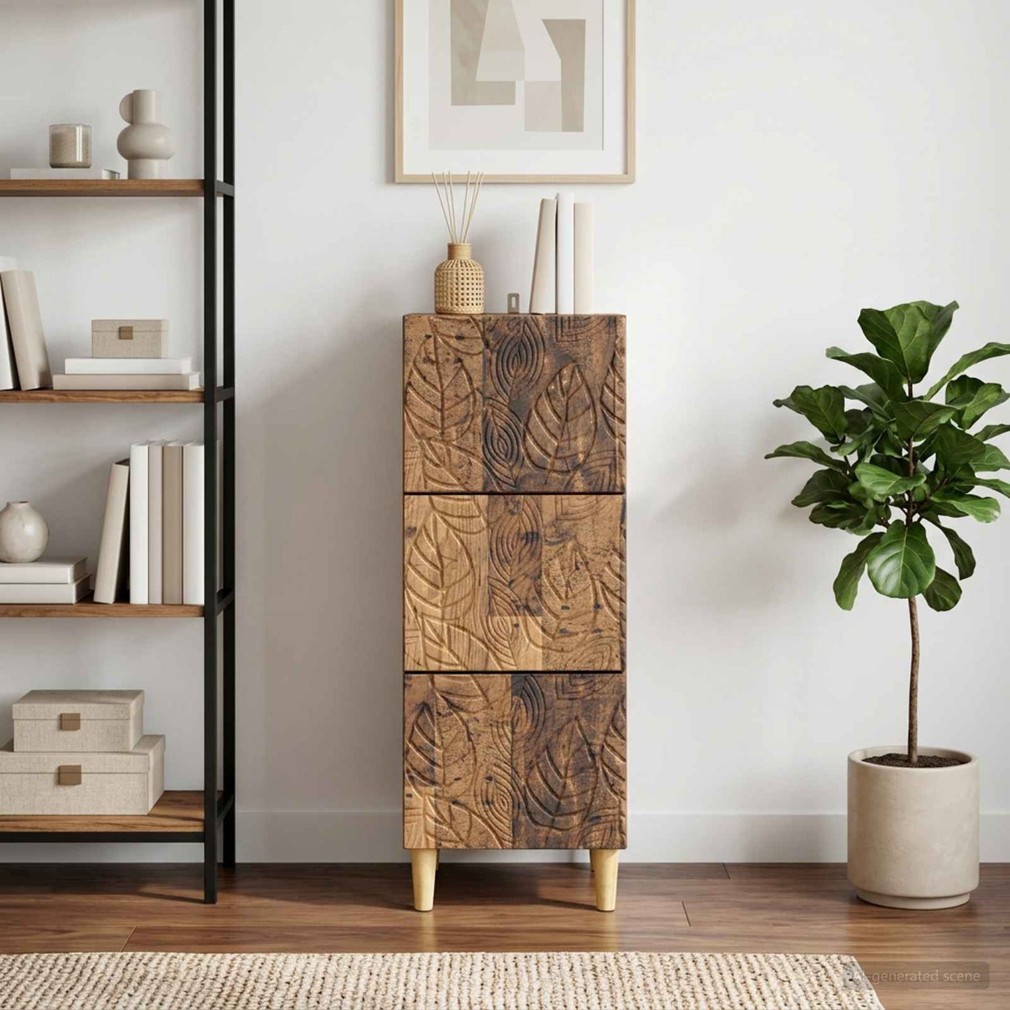 Schubladenschrank Altholz 33 x 34,5 x 90 cm Holzwerkstoff