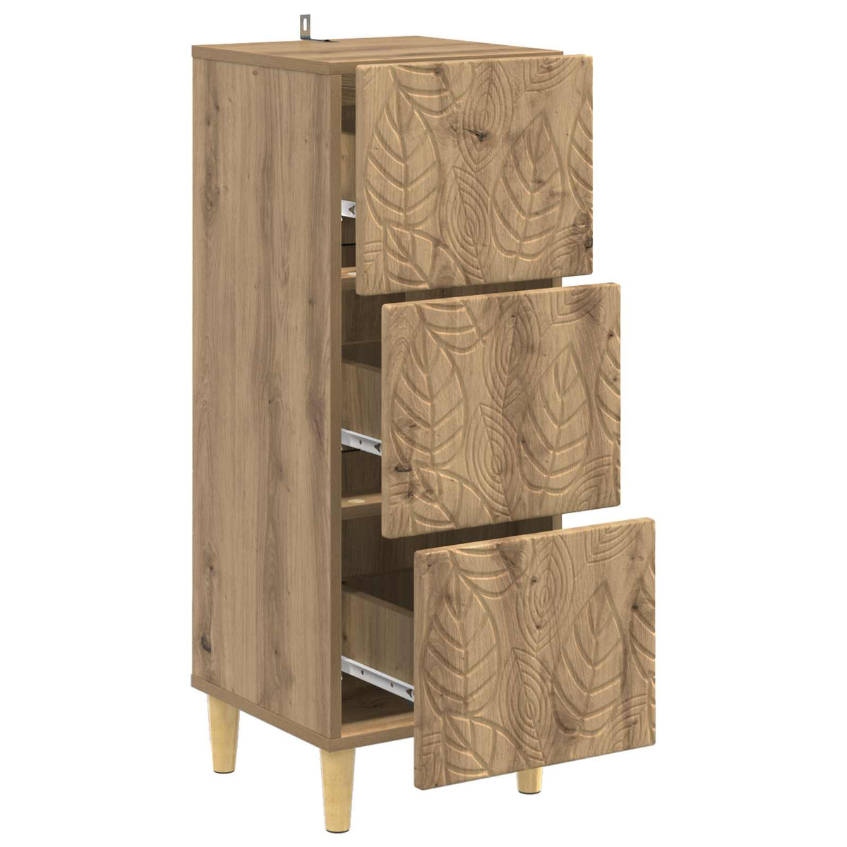 Schubladenschrank 33 x 34,5 x 90 cm Holzwerkstoff Artisan-Eiche