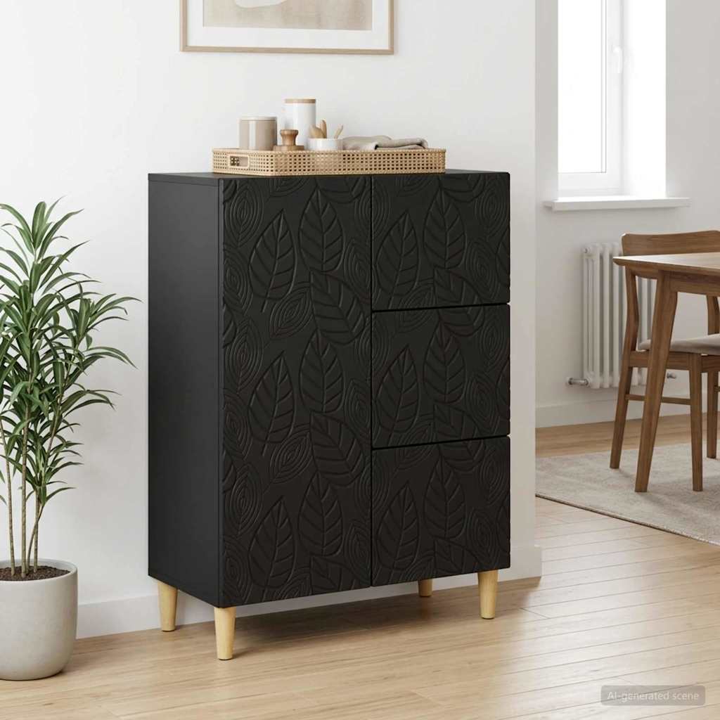 Sideboard Schwarz 66 x 34,5 x 90 cm Holzwerkstoff