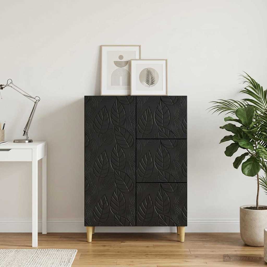 Sideboard Schwarz 66 x 34,5 x 90 cm Holzwerkstoff