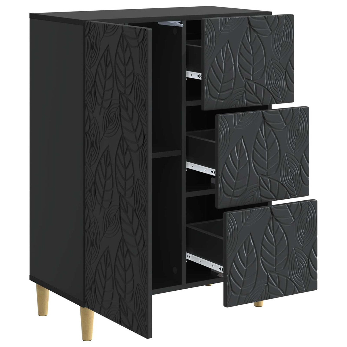 Sideboard Schwarz 66 x 34,5 x 90 cm Holzwerkstoff