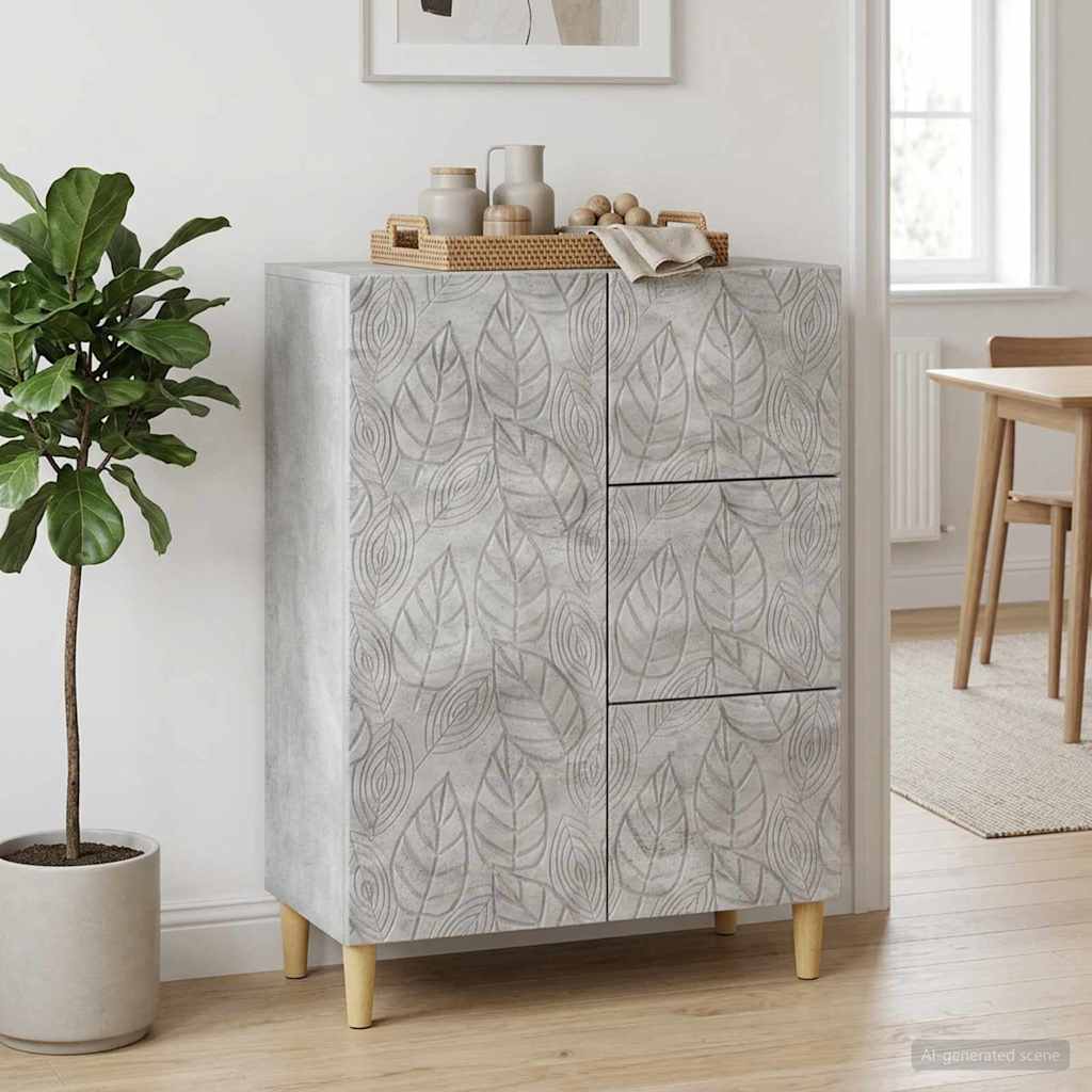 Sideboard Betongrau 66 x 34,5 x 90 cm Holzwerkstoff