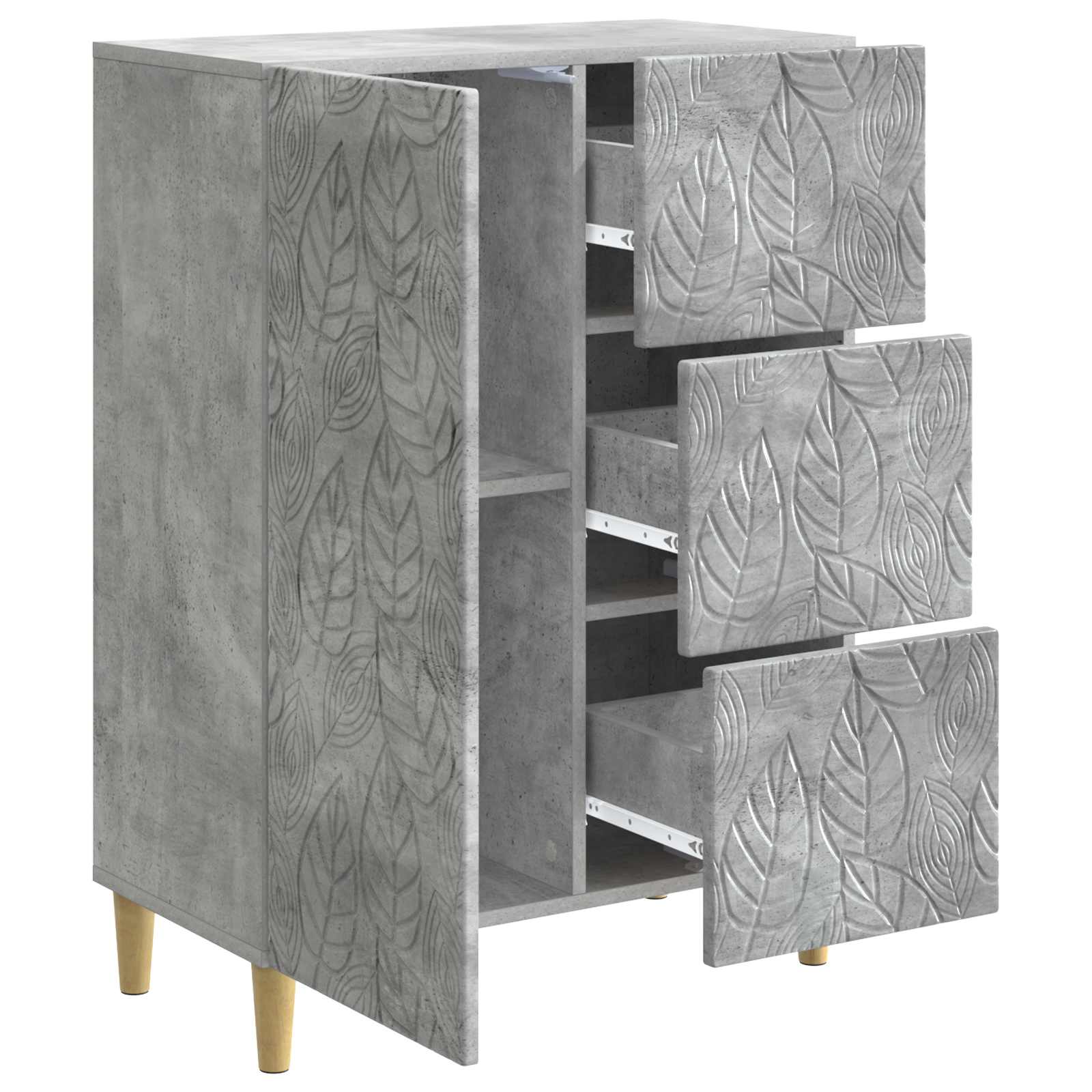 Sideboard Betongrau 66 x 34,5 x 90 cm Holzwerkstoff