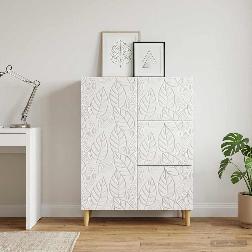 Sideboard Hochglanz Weiß 66 x 34,5 x 90 cm Holzwerkstoff