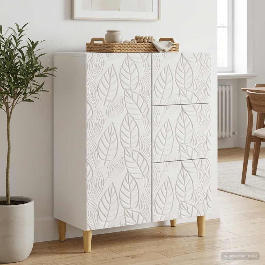 Sideboard Hochglanz Weiß 66 x 34,5 x 90 cm Holzwerkstoff
