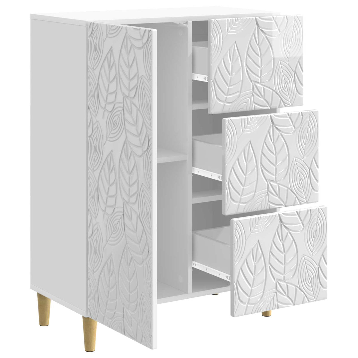 Sideboard Hochglanz Weiß 66 x 34,5 x 90 cm Holzwerkstoff