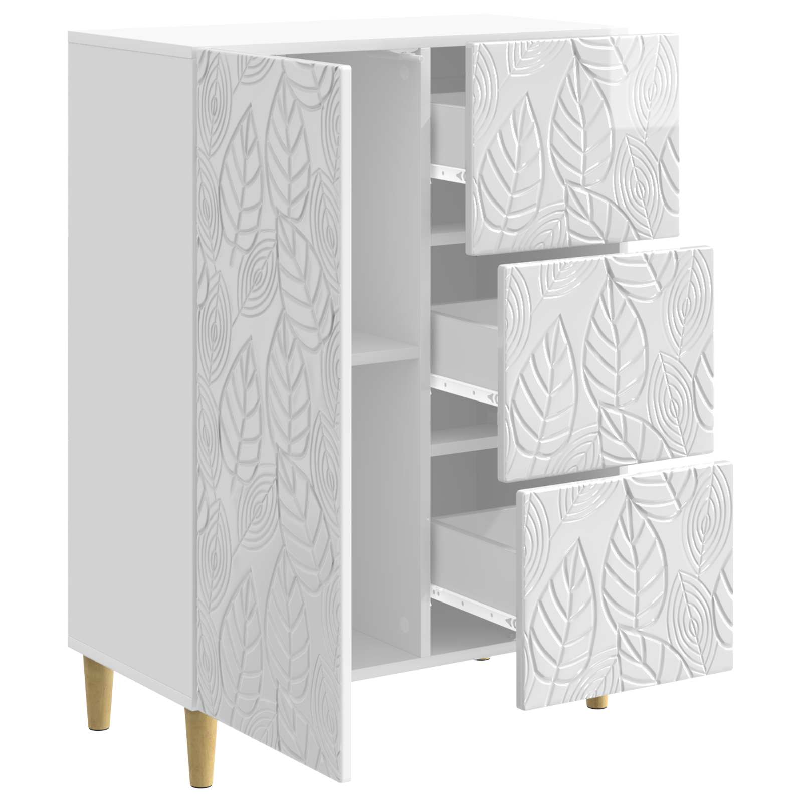Sideboard Hochglanz Weiß 66 x 34,5 x 90 cm Holzwerkstoff
