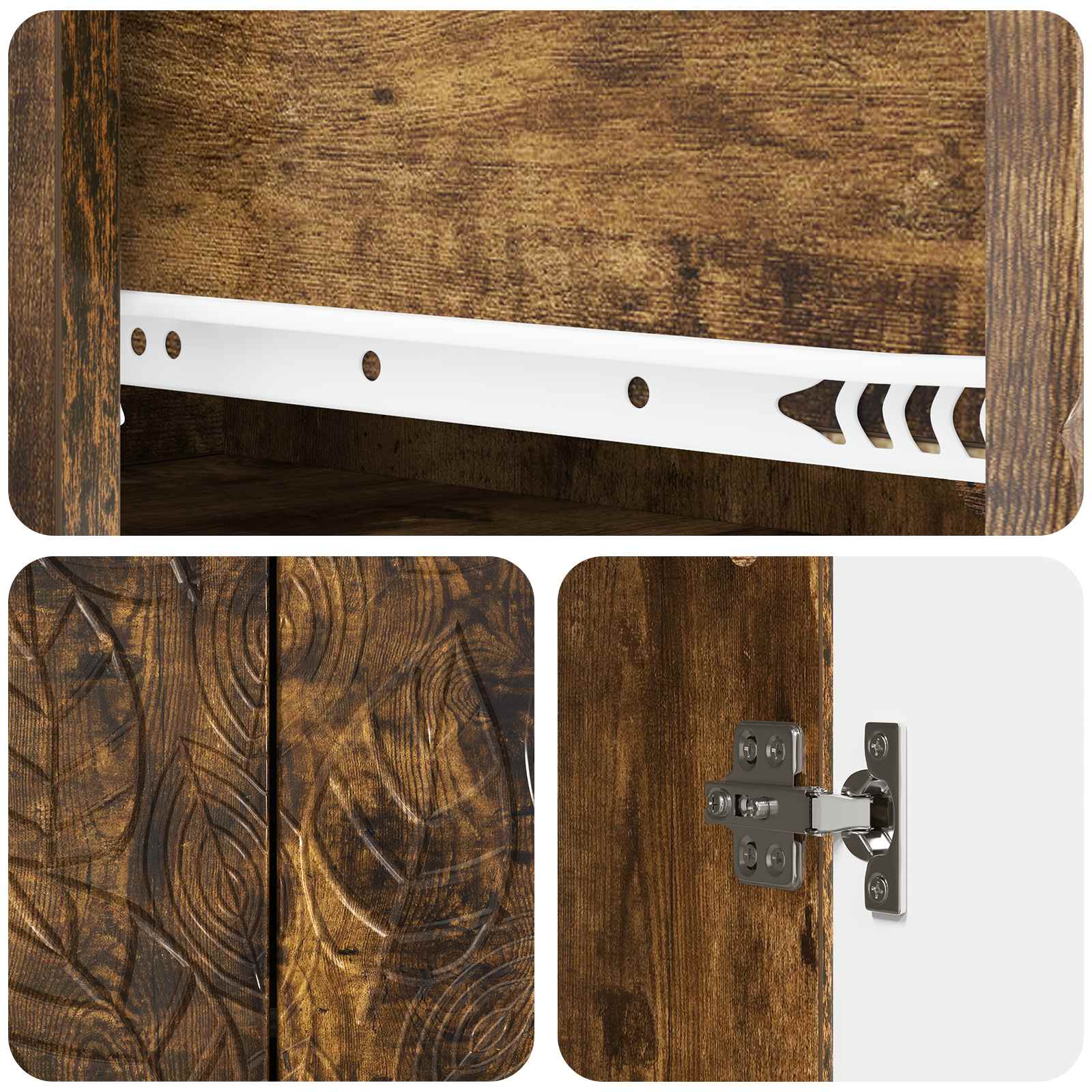 Sideboard Geräucherte Eiche 66 x 34,5 x 90 cm Holzwerkstoff