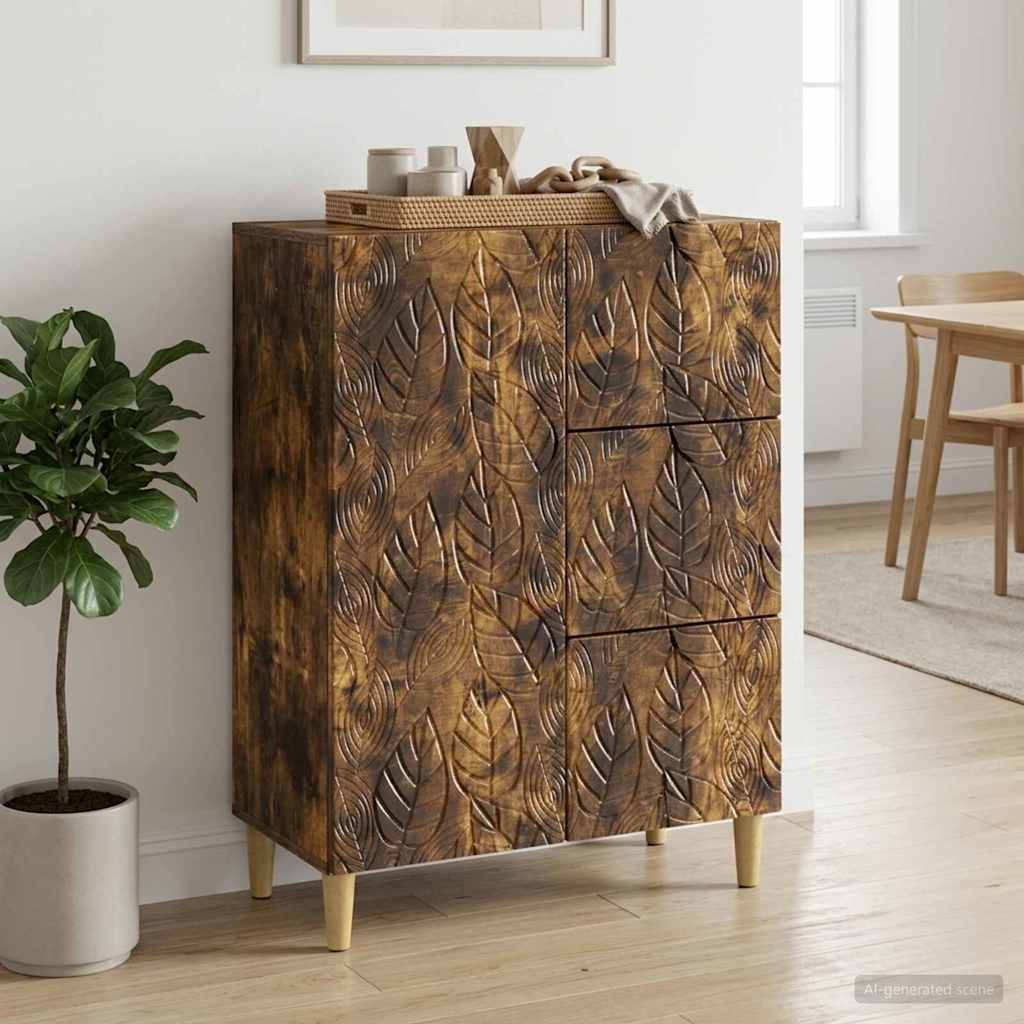 Sideboard Geräucherte Eiche 66 x 34,5 x 90 cm Holzwerkstoff