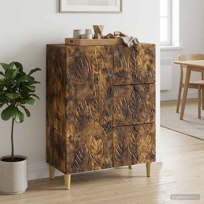 Sideboard Geräucherte Eiche 66 x 34,5 x 90 cm Holzwerkstoff