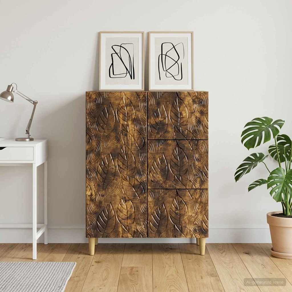 Sideboard Geräucherte Eiche 66 x 34,5 x 90 cm Holzwerkstoff
