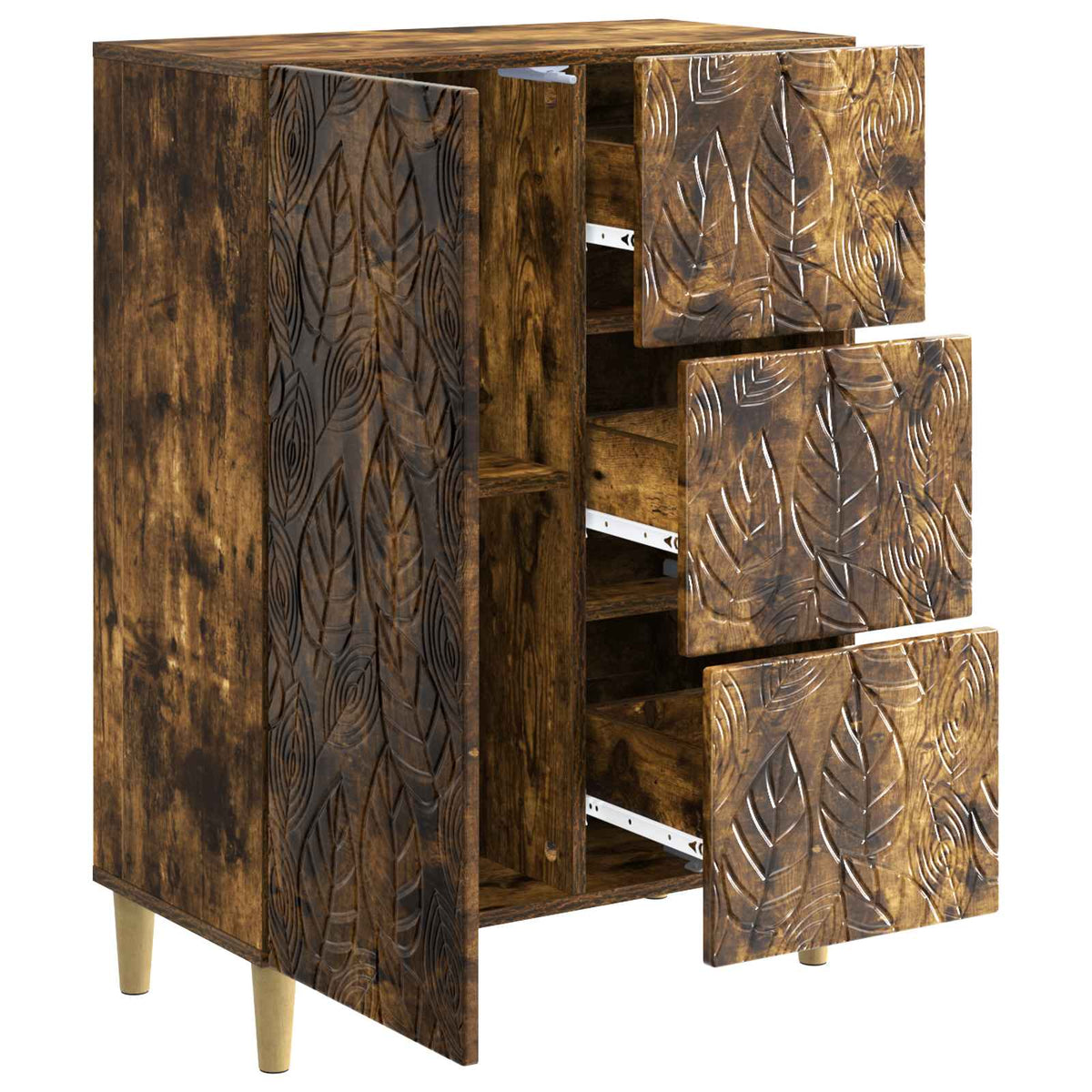 Sideboard Geräucherte Eiche 66 x 34,5 x 90 cm Holzwerkstoff