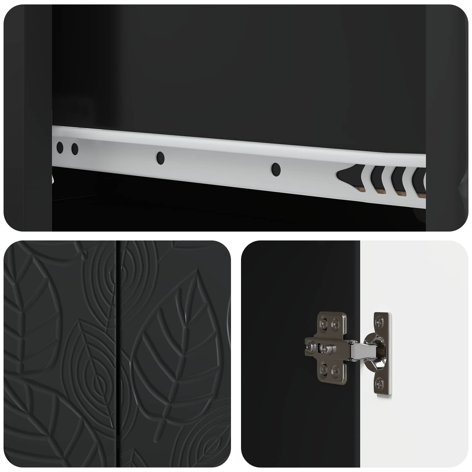 Sideboard Schwarz 66 x 34,5 x 90 cm Holzwerkstoff