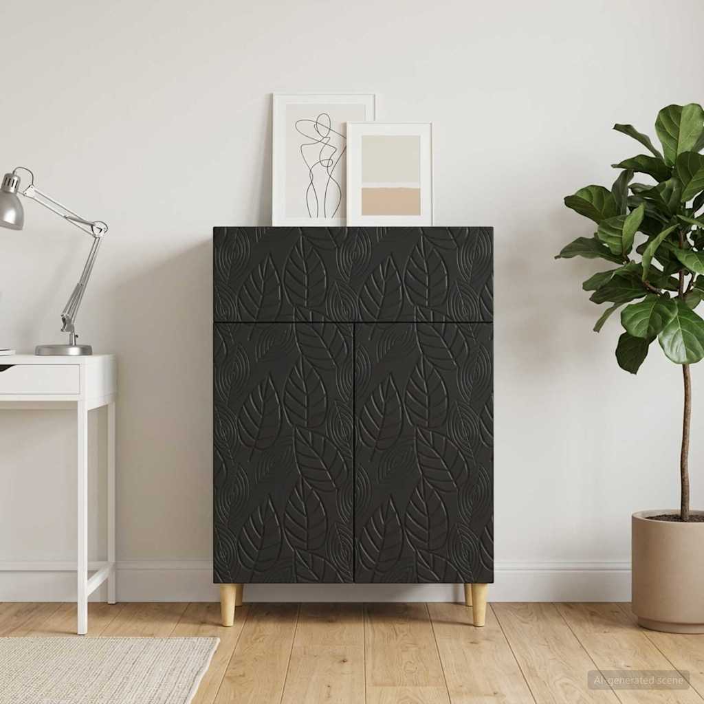 Sideboard Schwarz 66 x 34,5 x 90 cm Holzwerkstoff