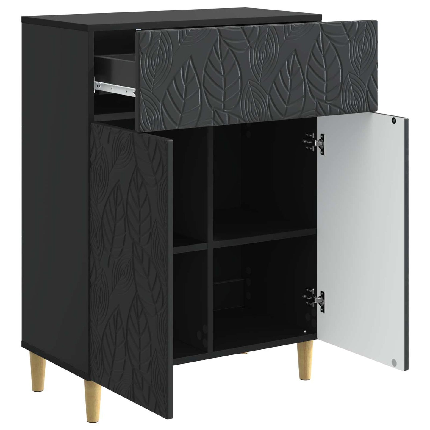 Sideboard Schwarz 66 x 34,5 x 90 cm Holzwerkstoff