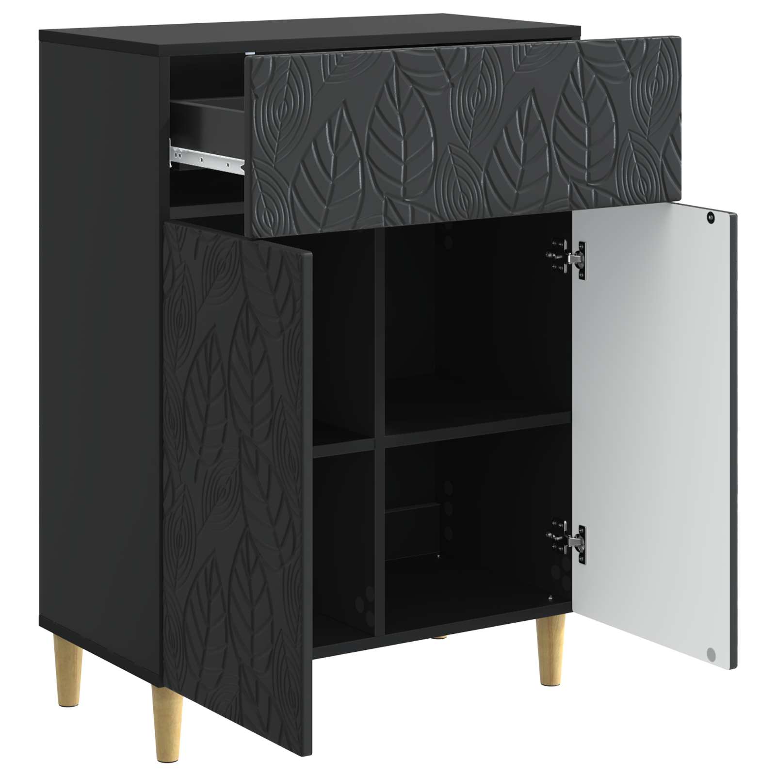 Sideboard Schwarz 66 x 34,5 x 90 cm Holzwerkstoff