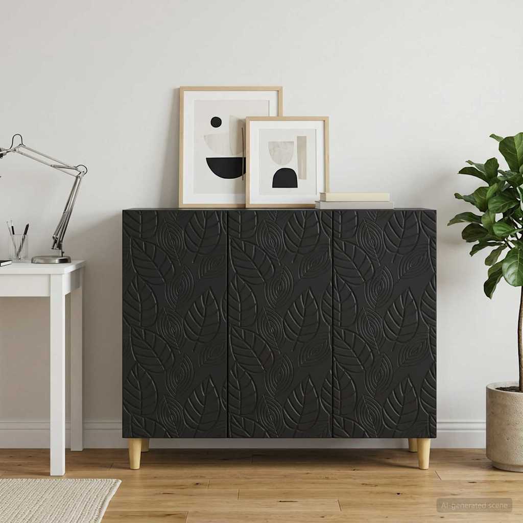 Sideboard Schwarz 89 x 34,5 x 80 cm Holzwerkstoff
