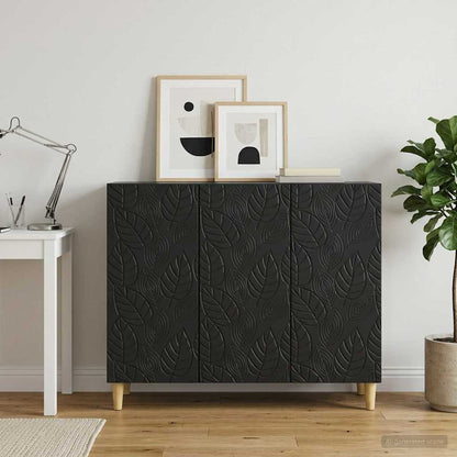 Sideboard Schwarz 89 x 34,5 x 80 cm Holzwerkstoff