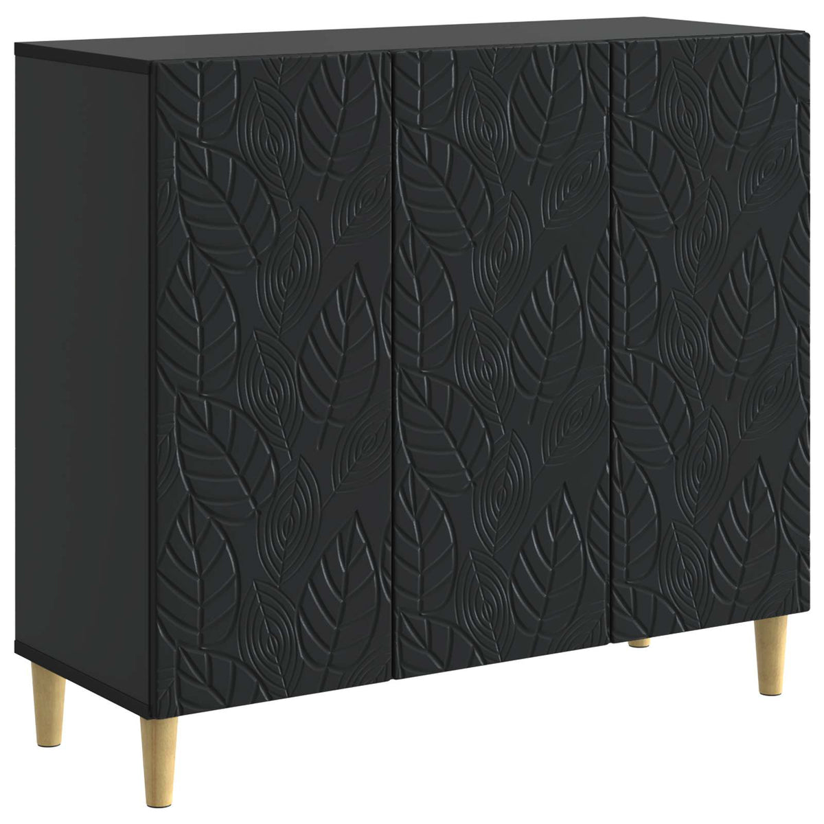 Sideboard Schwarz 89 x 34,5 x 80 cm Holzwerkstoff