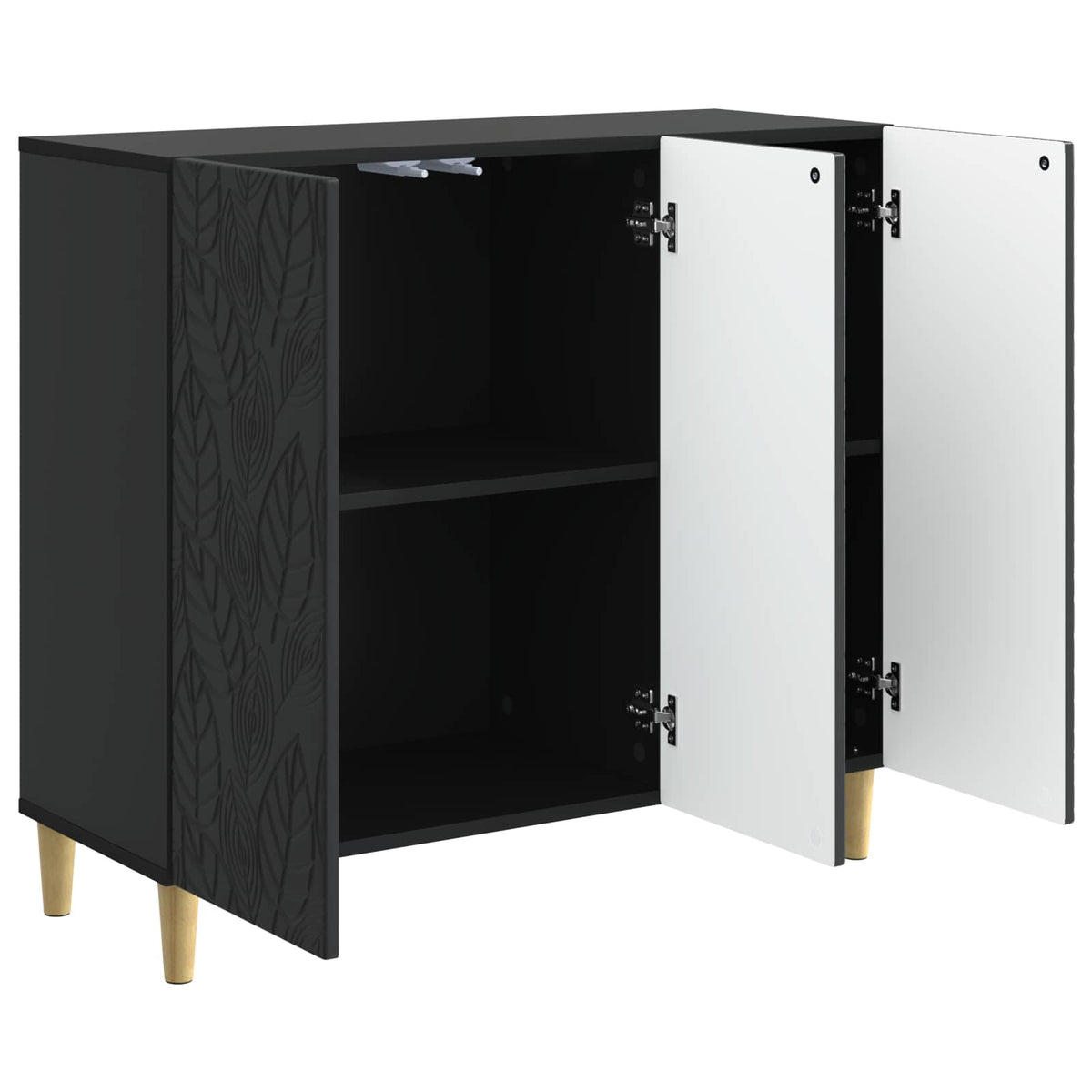 Sideboard Schwarz 89 x 34,5 x 80 cm Holzwerkstoff