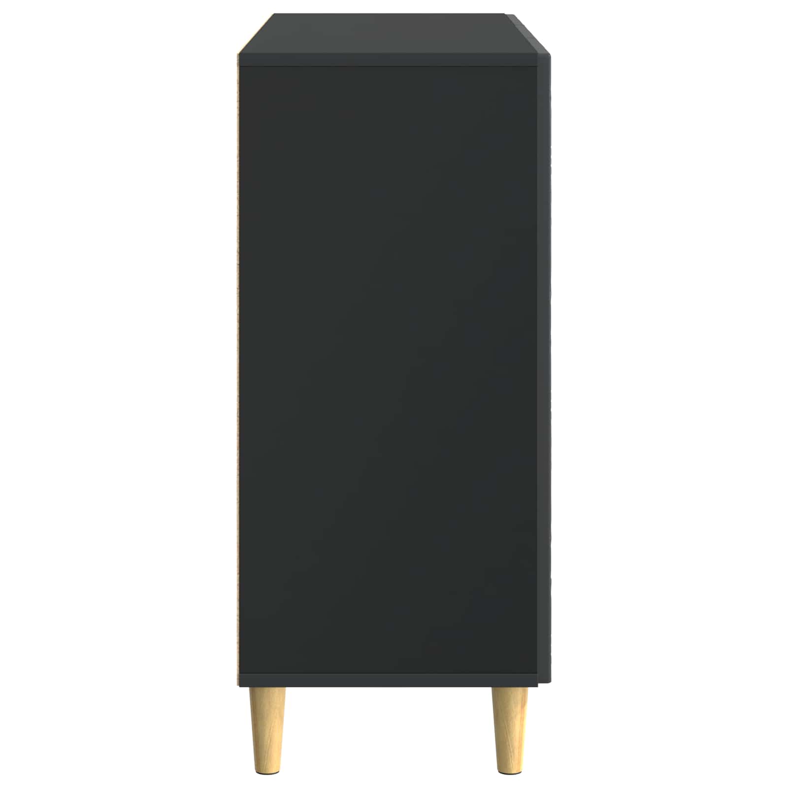 Sideboard Schwarz 89 x 34,5 x 80 cm Holzwerkstoff