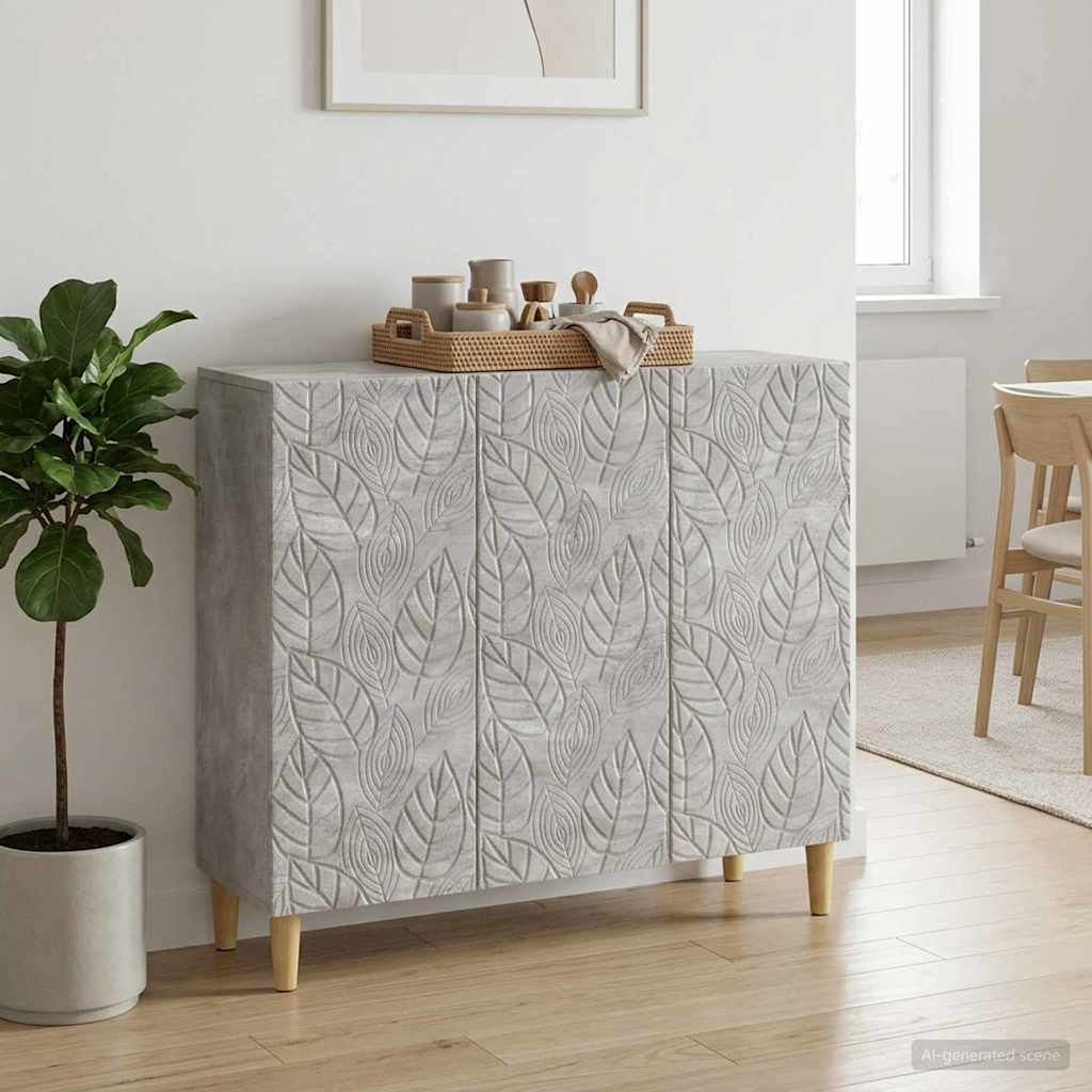 Sideboard Betongrau 89 x 34,5 x 80 cm Holzwerkstoff