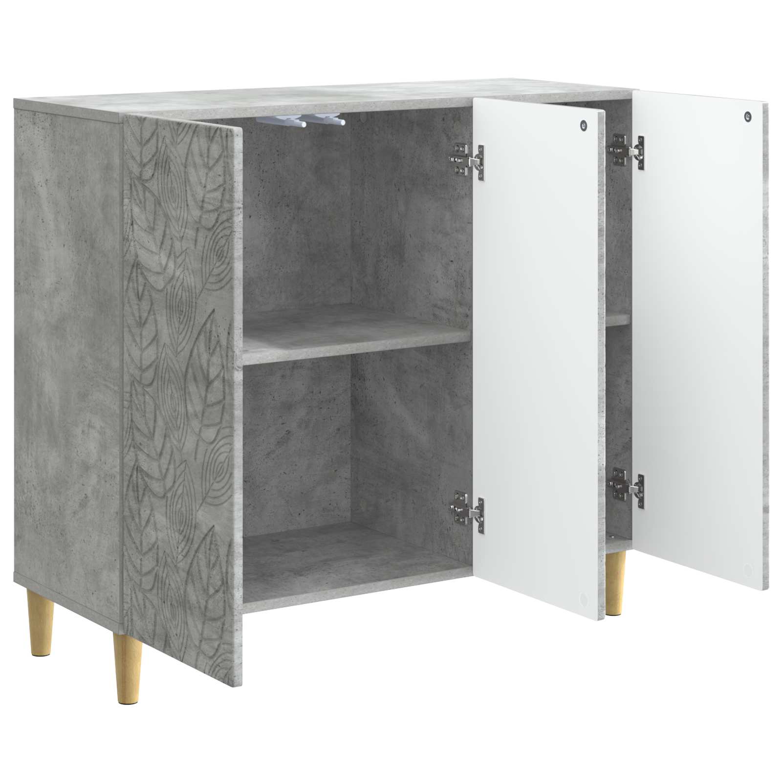 Sideboard Betongrau 89 x 34,5 x 80 cm Holzwerkstoff