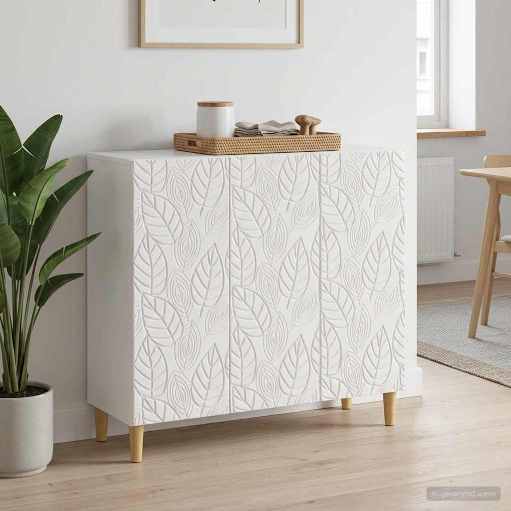 Sideboard Hochglanz Weiß 89 x 34,5 x 80 cm Holzwerkstoff