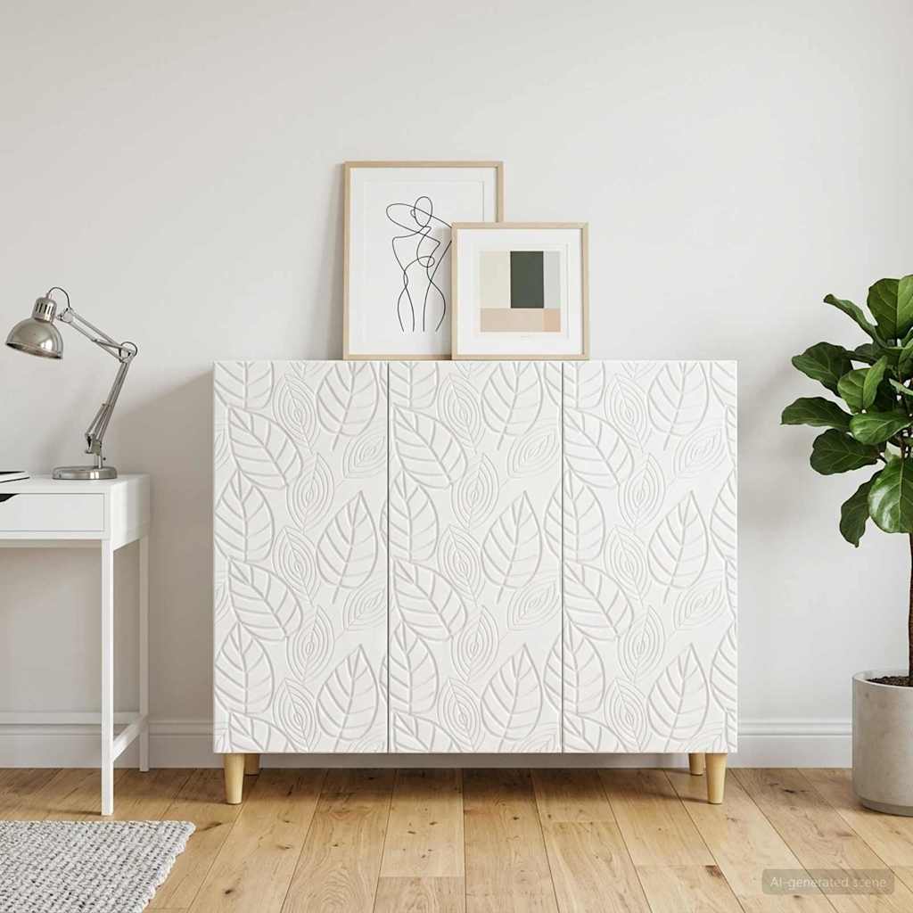 Sideboard Hochglanz Weiß 89 x 34,5 x 80 cm Holzwerkstoff