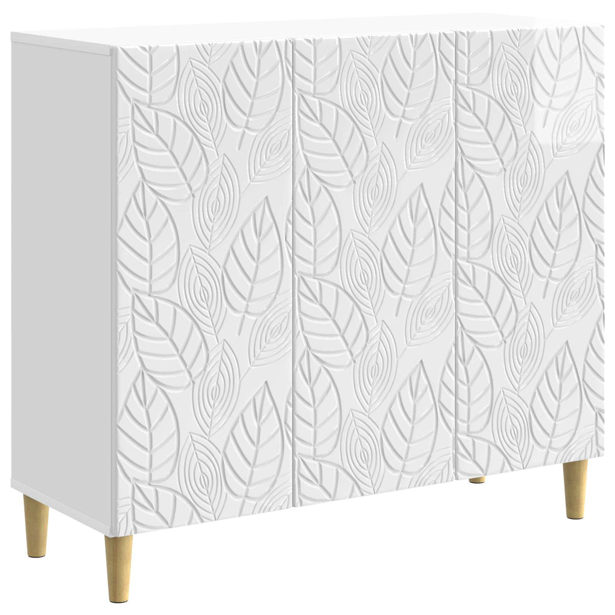 Sideboard Hochglanz Weiß 89 x 34,5 x 80 cm Holzwerkstoff