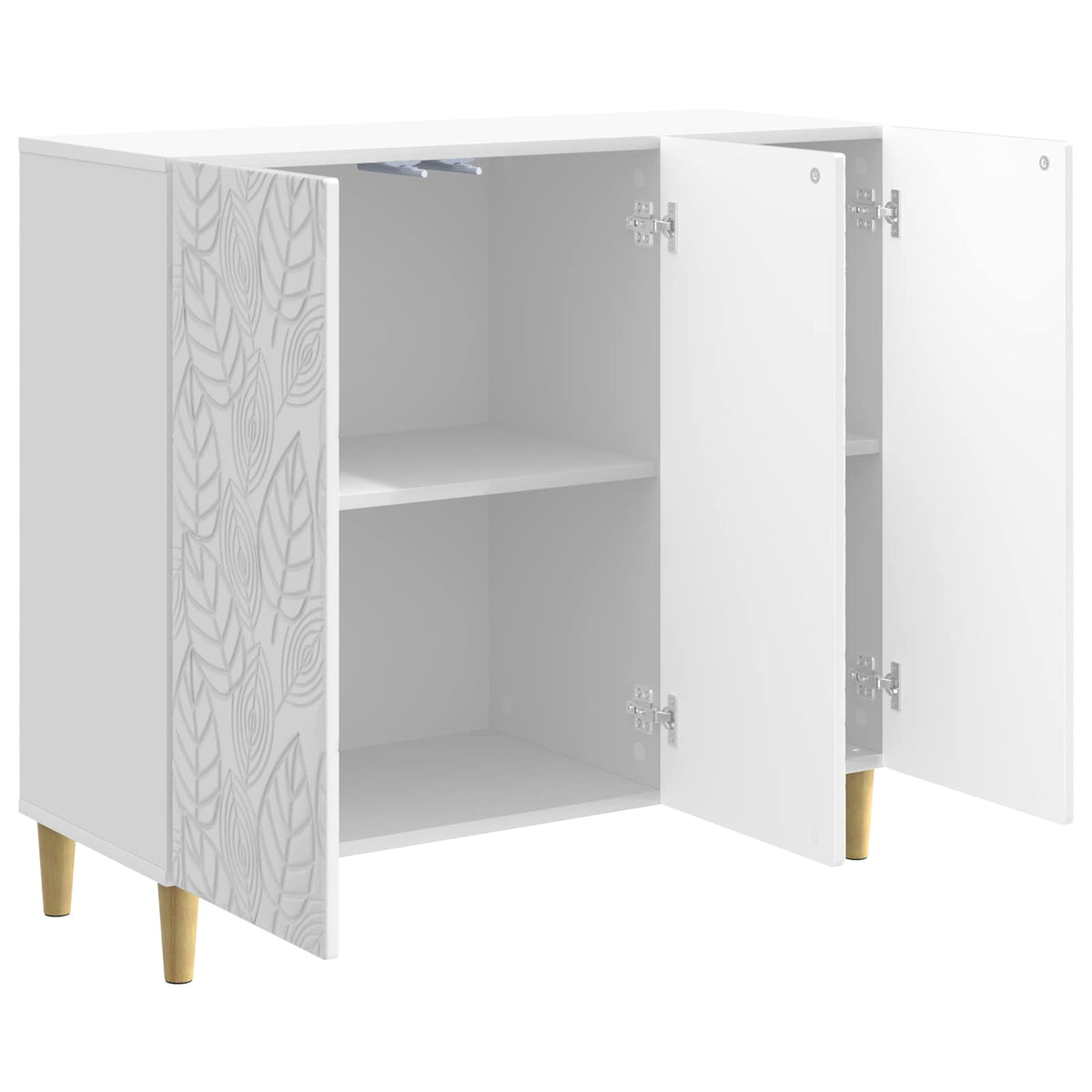 Sideboard Hochglanz Weiß 89 x 34,5 x 80 cm Holzwerkstoff