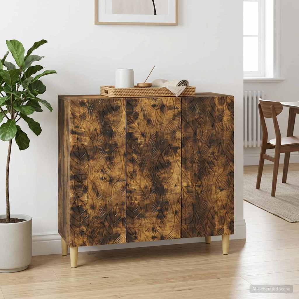 Sideboard Geräucherte Eiche 89 x 34,5 x 80 cm Holzwerkstoff